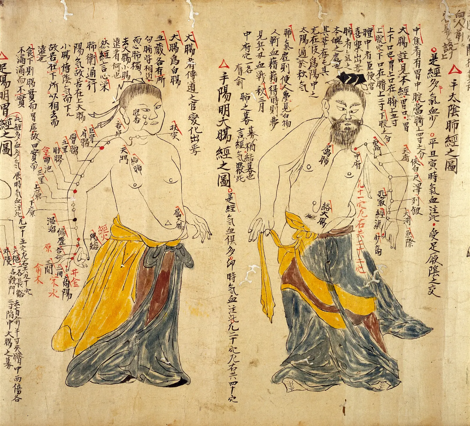 Illustration identifying acupuncture points on two figures