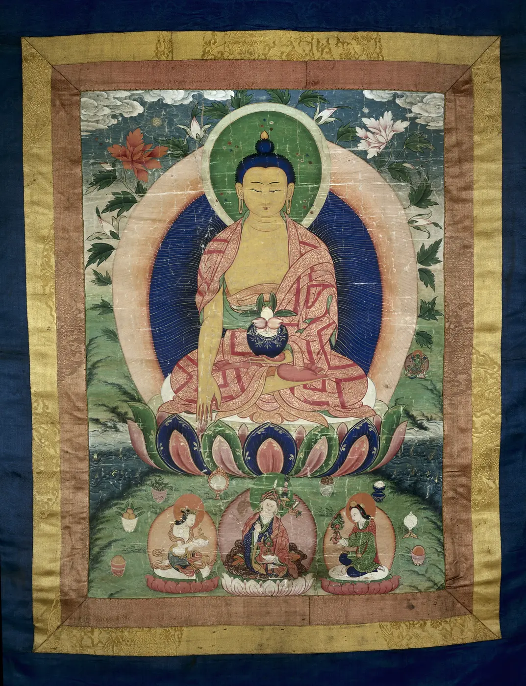 Tibetan thangka of the Medicine Buddha